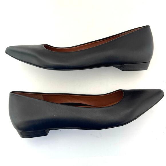 Vionic Women’s Lena Black Leather Pointed Toe Slip One Ballet Flat Shoes Size 7 - Picture 10 of 13